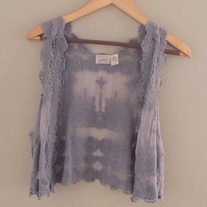 Boho lace crop vest